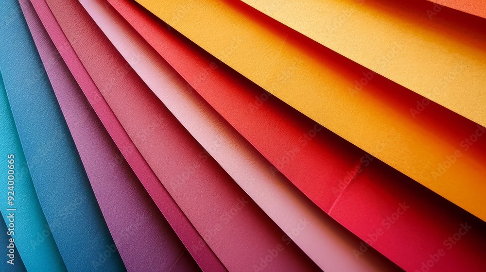 Poster abstract image of colored paper creating horizontal lines