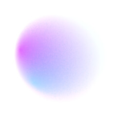 Color circle gradient noise gradation. Abstract violet watercolor blur mesh shape on white background. Gradient aura, grain neon blob with noise effect vector illustration.