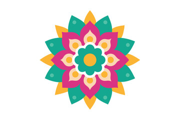 Colorful mandala in hand drawn style