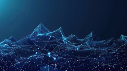 Abstract Digital Landscape with Glowing Points