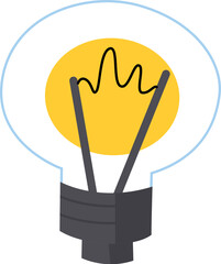 Flat style light bulb on white background. Clipart.