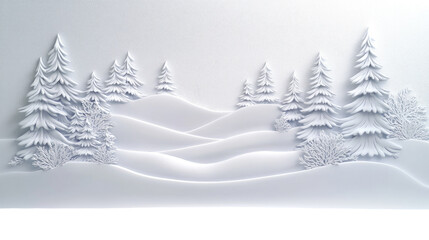 Obraz premium Winter landscape transparent background