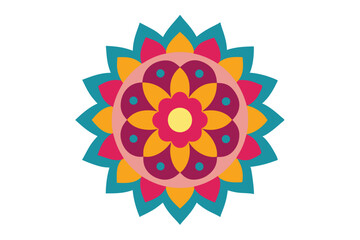 Colorful mandala in hand drawn style