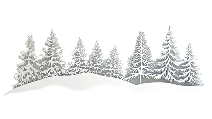 Obraz premium Winter landscape transparent background