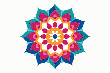 Colorful mandala in hand drawn style