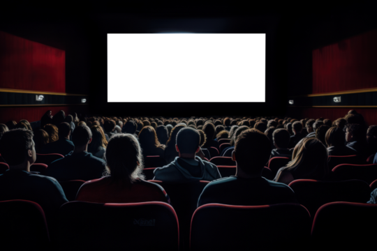 PNG cinema screen mockup, transparent design