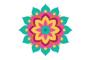 Colorful mandala in hand drawn style