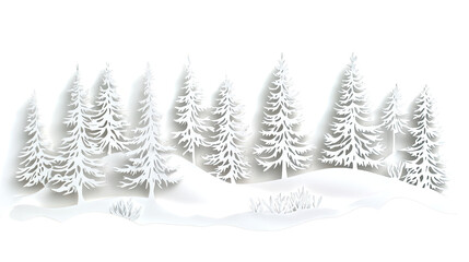 Fototapeta premium Winter landscape transparent background
