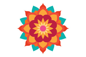 Colorful mandala in hand drawn style