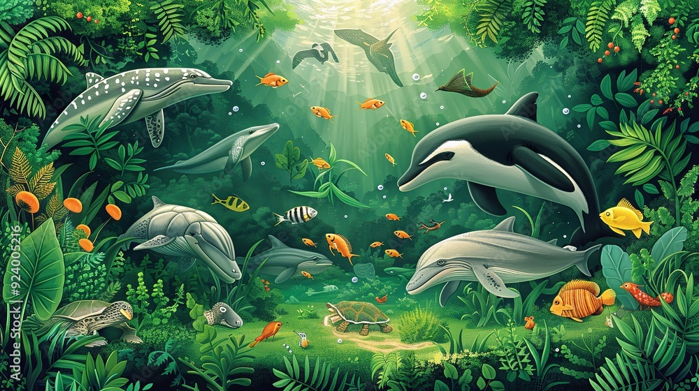 Poster Highlight the impact of global warming on biodiversity with a visual of endangered species and habitats threatened by climate change, emphasizing the need for urgent action. high resolution