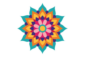 Colorful mandala in hand drawn style