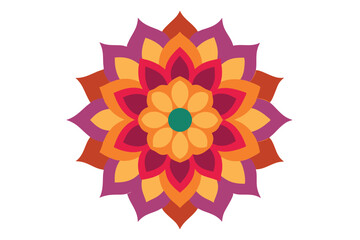 Colorful mandala in hand drawn style