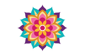 Colorful mandala in hand drawn style