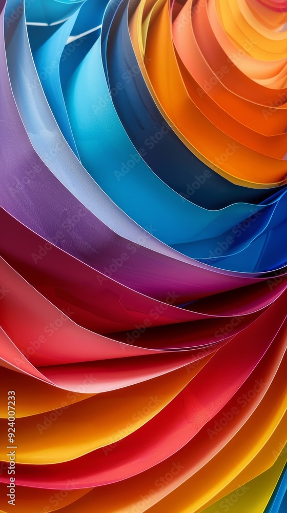 Aufkleber abstract image of colored paper creating horizontal lines