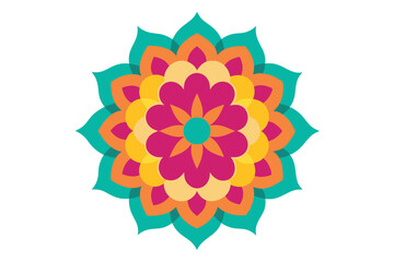 Colorful mandala in hand drawn style