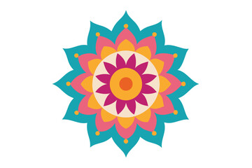 Colorful mandala in hand drawn style