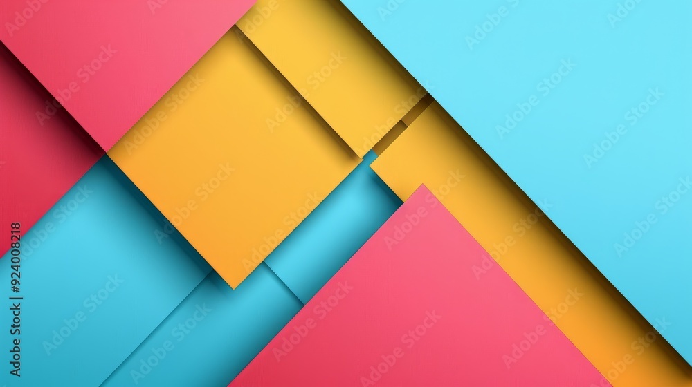 Poster abstract background of four colored triangles