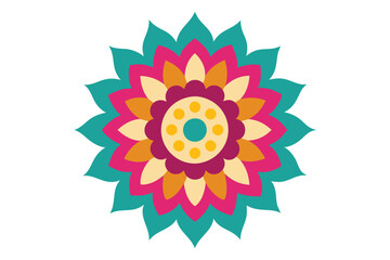 Colorful mandala in hand drawn style