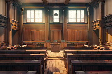 Courtroom Interior Illustration