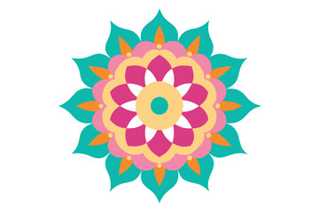 Colorful mandala in hand drawn style