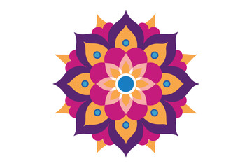 Colorful mandala in hand drawn style