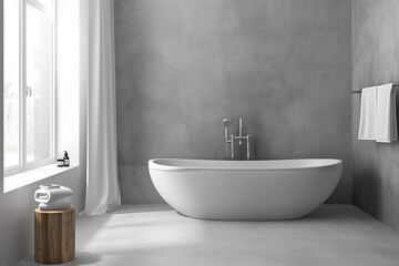 Minimalist Bathroom Design with Modern Tub