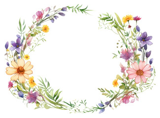 PNG Wreath flower pattern circle.