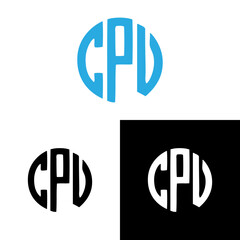 letter logo CPU, monogram logo