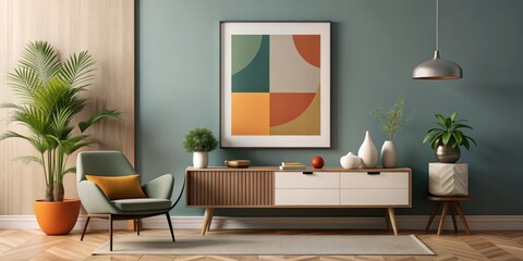 Abstract mid century style minimal art print, abstract, mid century, minimal, art, print, design, modern, retro, geometric