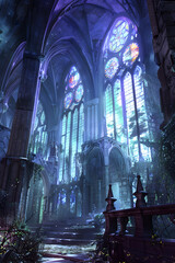 Ethereal Twilight: The Haunting Majesty of a Gothic Cathedral