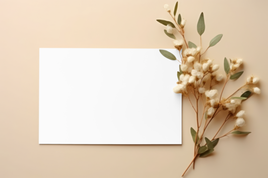 PNG flatlay card  mockup, transparent design