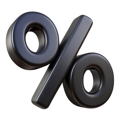 3D Black Percentage Sign