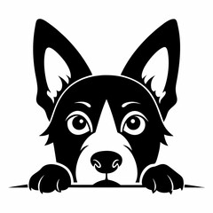 peeking-dog-clipart-silhouettes-vector