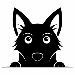 peeking-dog-clipart-silhouettes-vector