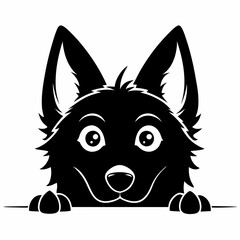 peeking-dog-clipart-silhouettes-vector