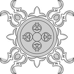 Vector sketch illustration silhouette design baground ornament floral decoration classic vintage european traditional ethnic 