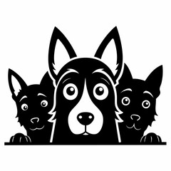 peeking-dog-clipart-silhouettes-vector