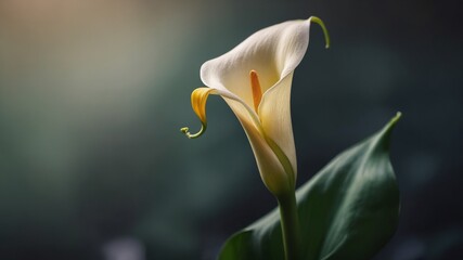 A minimalis also known ast sketch of a single calla lily.