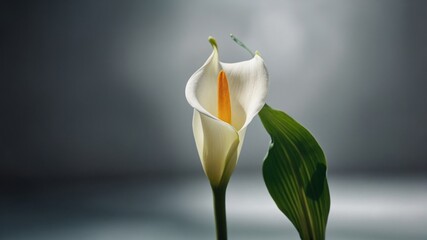 A minimalis also known ast sketch of a single calla lily.
