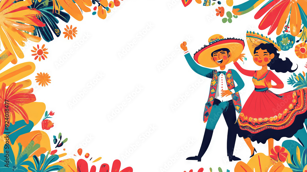 Wall mural Hispanic Heritage Month graphics