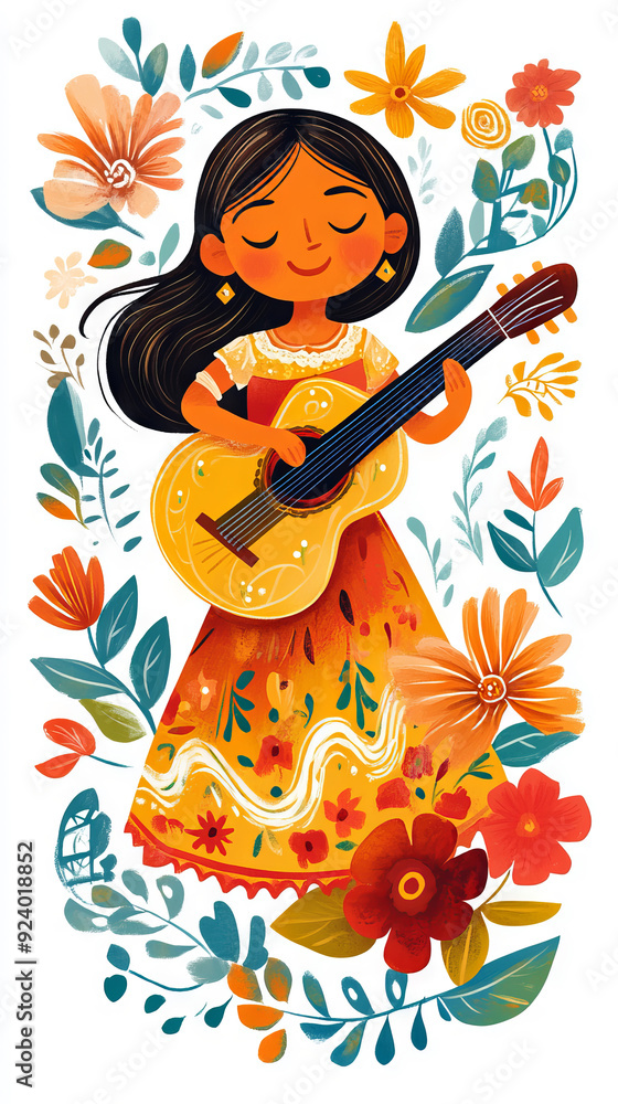 Wall mural Hispanic Heritage Month graphics