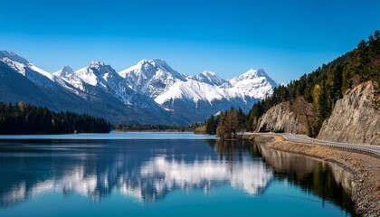 Fototapeta premium lake and mountains