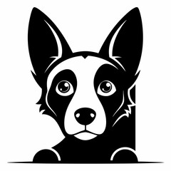 peeking-dog-clipart-silhouettes-vector