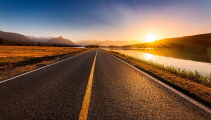 Fototapeta premium sunset on the road