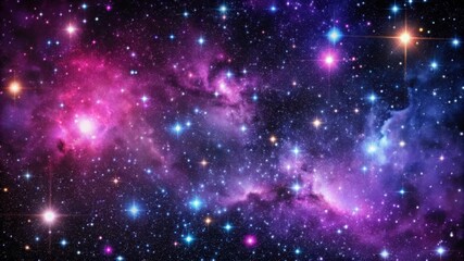 Obraz premium A breathtaking view of a nebula in space, featuring sparkling stars and vibrant colors, symbolizing the vastness of the universe, the beauty of celestial objects, the mystery of space, the wonder of c