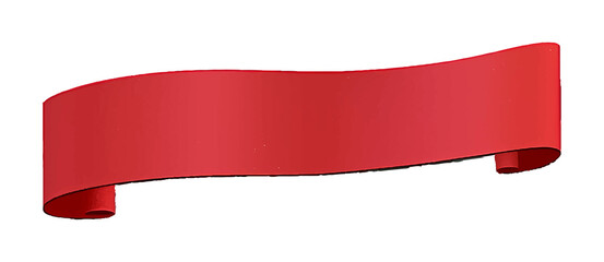 PNG red ribbon banner element, transparent background