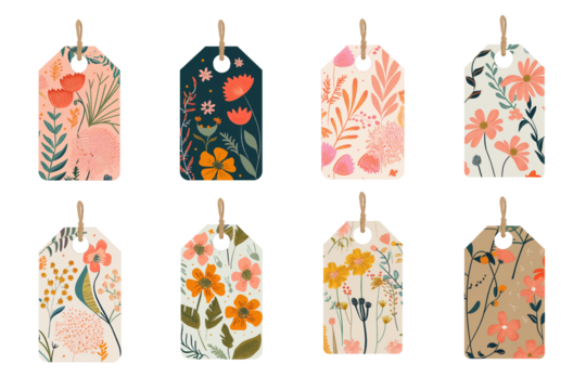 PNG label and tag  element set, transparent background