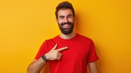 Fototapeta premium The man in red shirt