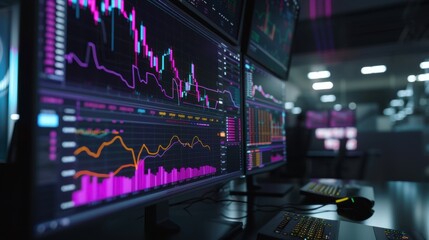 Obraz premium the financial trading screens