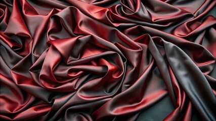 Obraz premium Elegant abstract background with flowing red and black silk fabric, symbolizing luxury, sensuality, mystery, elegance, and sophistication.